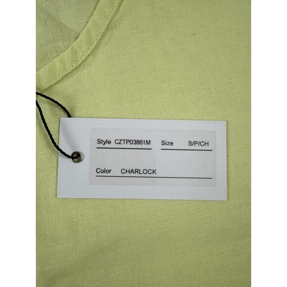 Cable & Gauge Women's Linen Blend Button‎ Detail Top Blouse - Small, Yellow, NWT - Picture 6 of 7